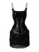 1980er Solide Pailletten Patchwork Mini Kleid