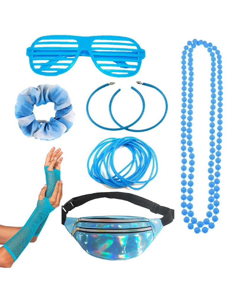 1980er Retro Kostüm Bunt Zubehör Set