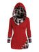 1940er Stricken Plaid Tasten Hooded Pullover