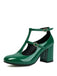 Vintage Lackleder T-Riemen Klobig Absatz Schuhe
