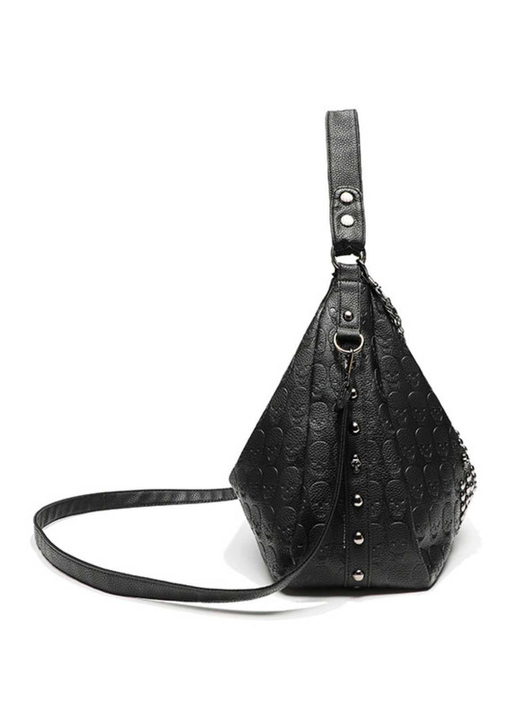 Gothic Schädel Nietenkette Hobo Tasche