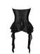 Schwarz 1980er Gothic Trägerlos Spitze Korsett Top