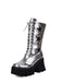 Vintage Steampunk Sternendruck Plattform Halbhohe Stiefel