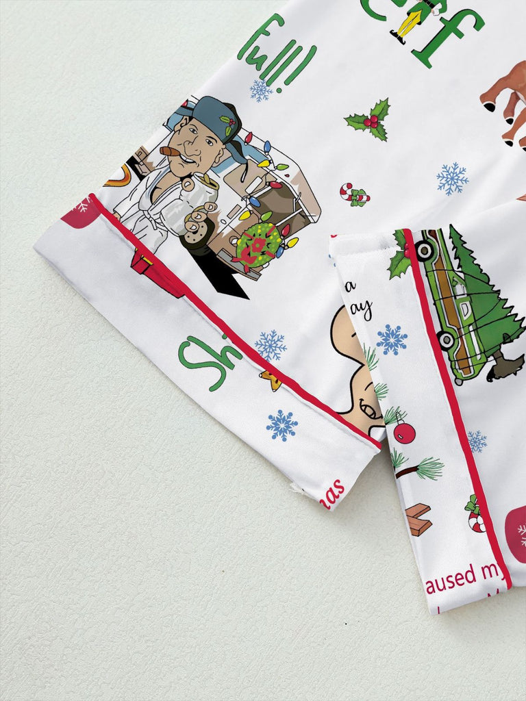 1980er Weihnachten Drucken Rever Pyjama Set