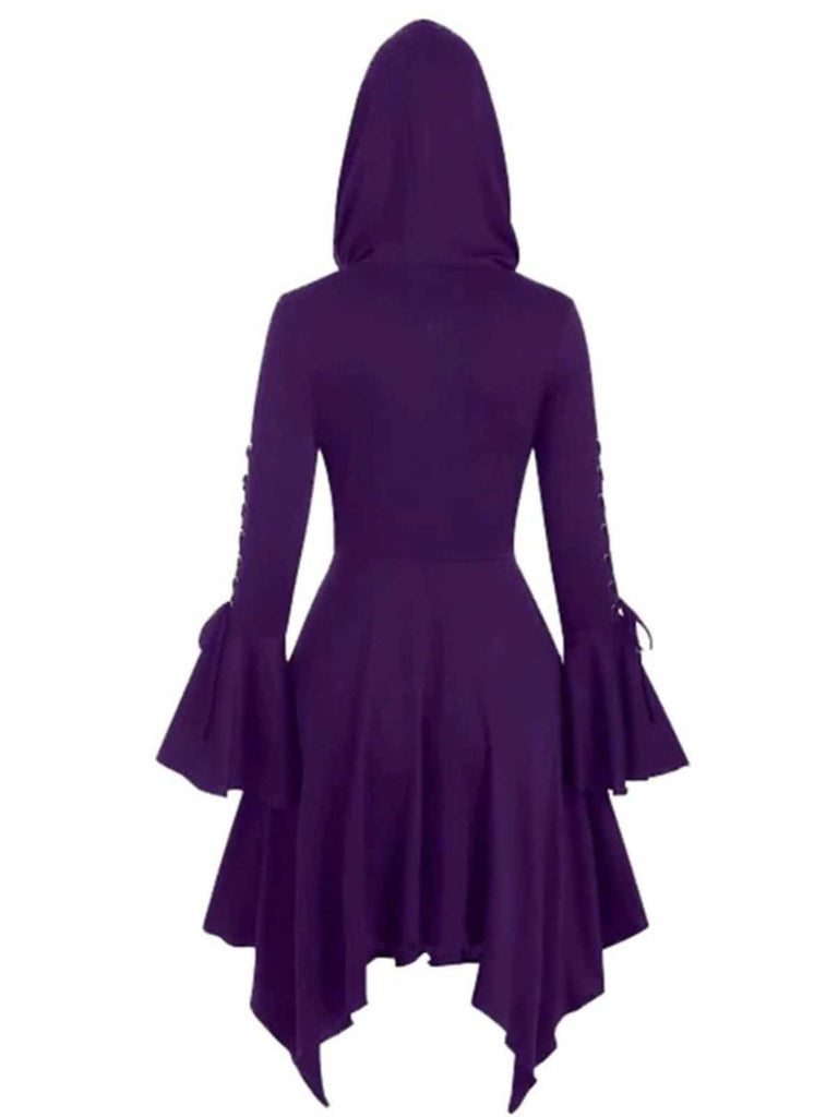 1980er Gothic Hooded Punk Lang Jacke