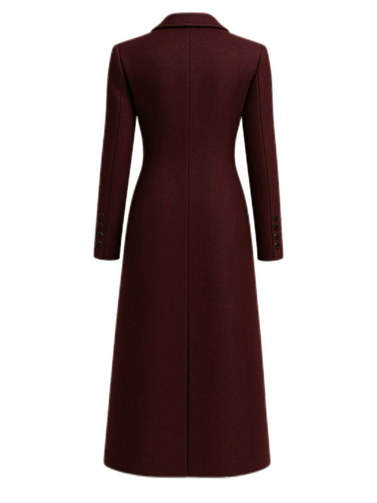 1930er Solide Revers Tasten Wolle Mantel