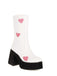 Hollow Herzen Leder Klobige Plateaustiefel