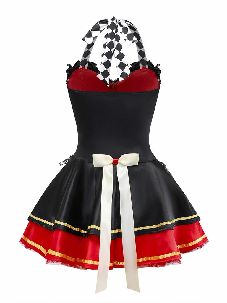 1970er Halter Halloween Queen Of Hearts Pailletten Kostüm