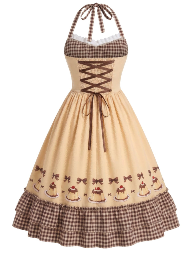 50er Kleid mit Neckholder und Schleife