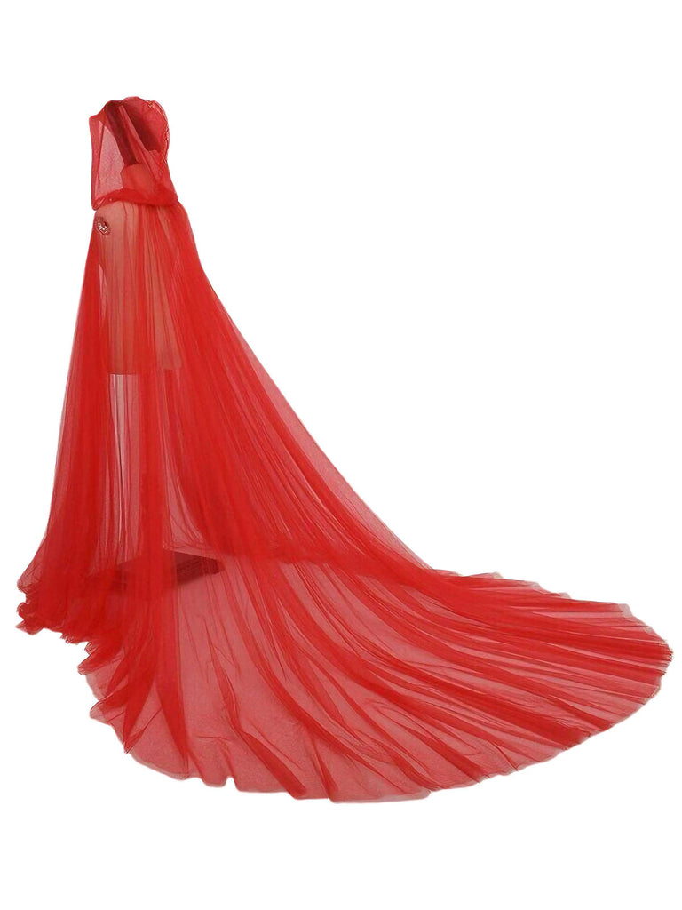 Schwarz Halloween Vampirbraut Netz Hooded Umhang