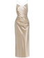 Sekt 1930er Satin Rückenfrei Slip Kleid