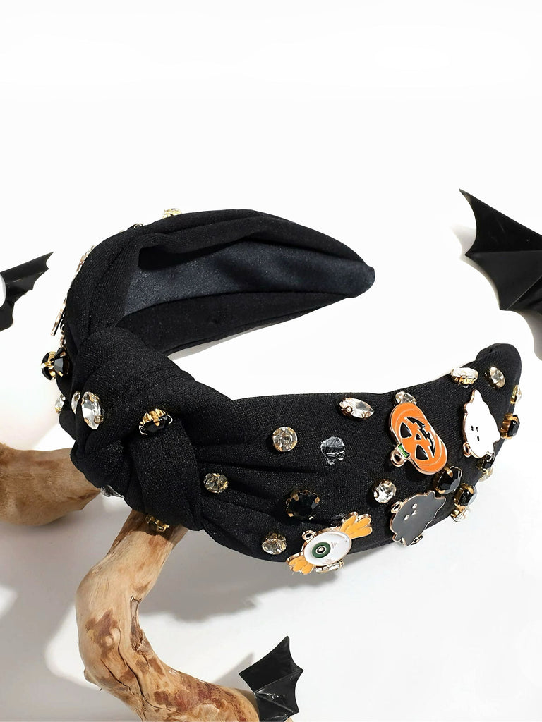 Teufel Kürbis Geist Strassstein Geknotetes Stirnband