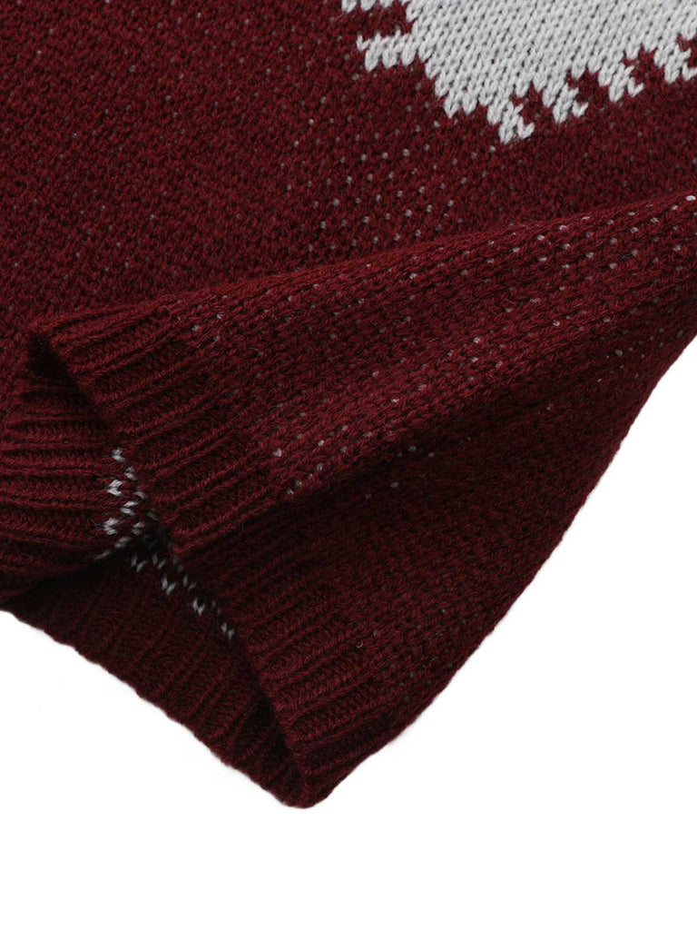 1960er Farbblock Stricken Pullover Kleid