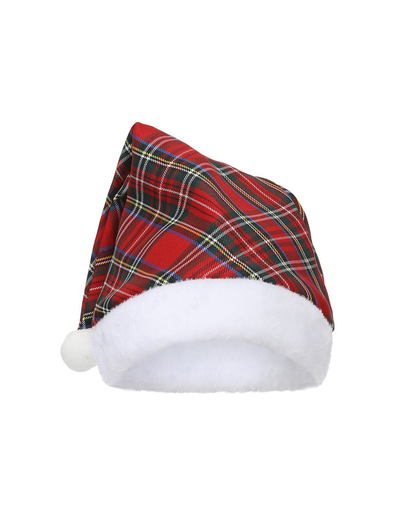 Rot 1960er Schulterfrei Plaid Weihnachten Kleid Set