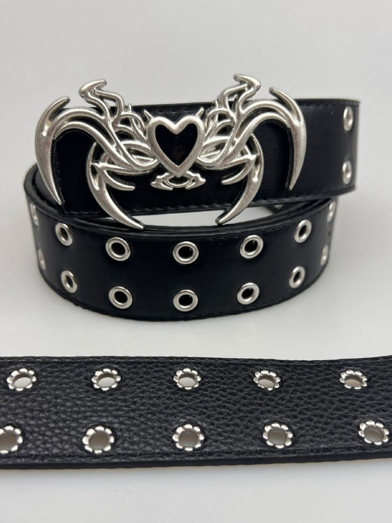 Vintage Herz Flügel-Ösenschnalle Punk Gürtel