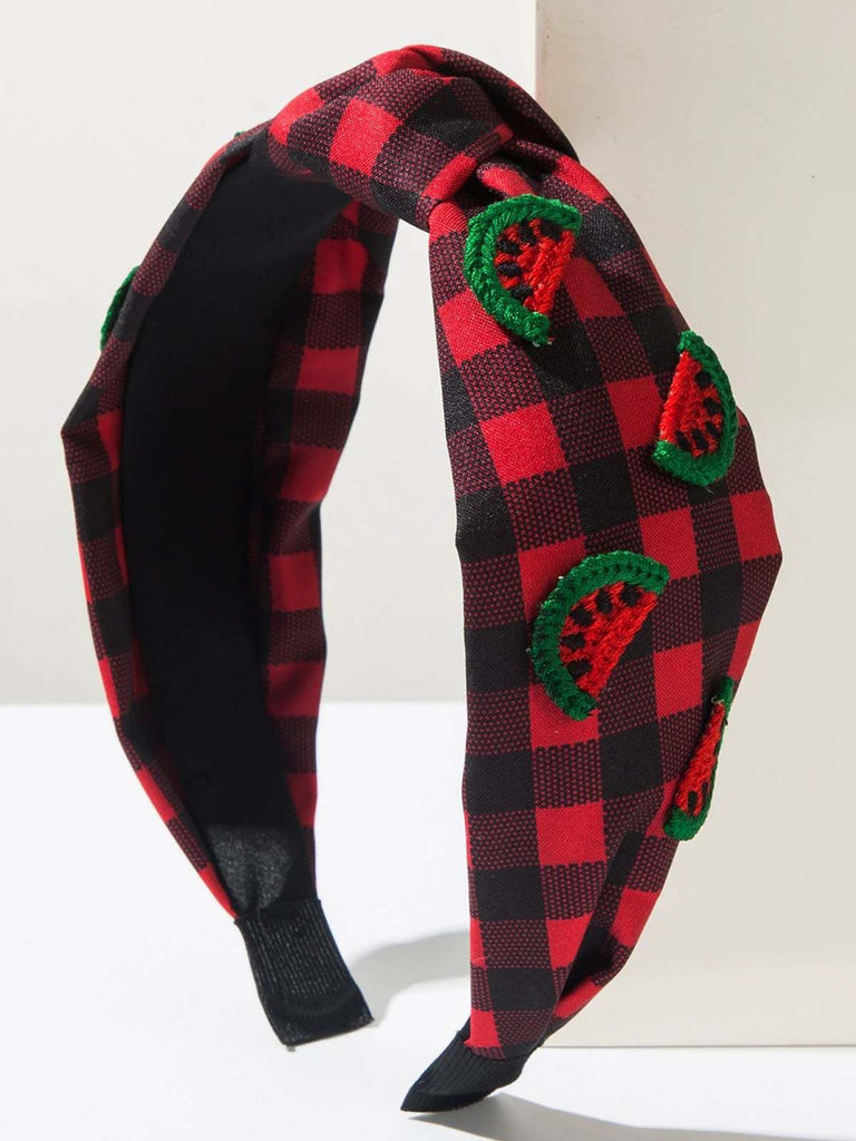 Obst Gingham Plaid Retro Bogen Stirnband
