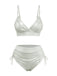 1970er Hochtailliert Metallic Schimmer Bikini Set