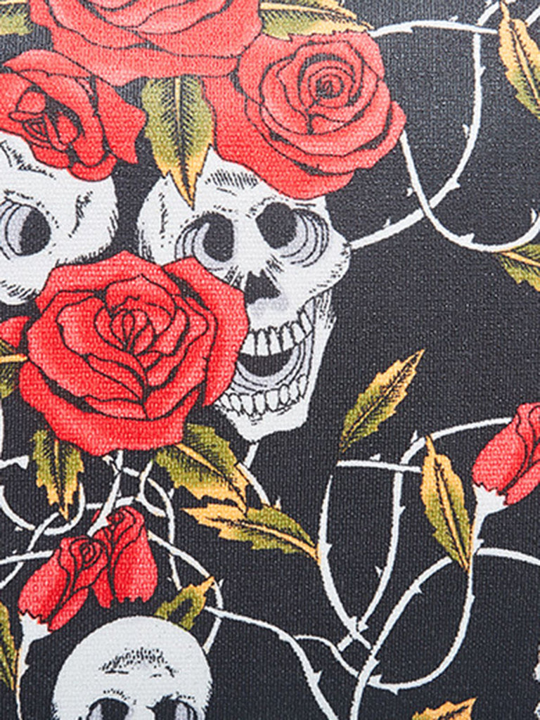 Vintage Punk Schädel & Rose Drucken Handtasche