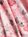 [Übergröße] Rosa 1950er Quadratischer Hals Blumen Kleid
