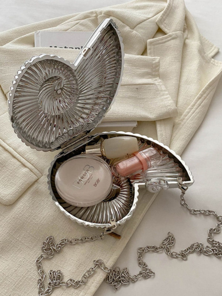 Metallisch Muschel Clutch Kettentasche