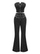 2PCS 1970er Trägerlos Metall Schnalle Punk Top & Hose