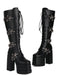 Schwarz Stern Taste Gothic Platform High Heels Stiefel