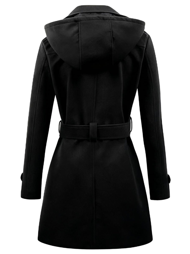 1970er Doppelreihig Kunstwolle Hood Mantel