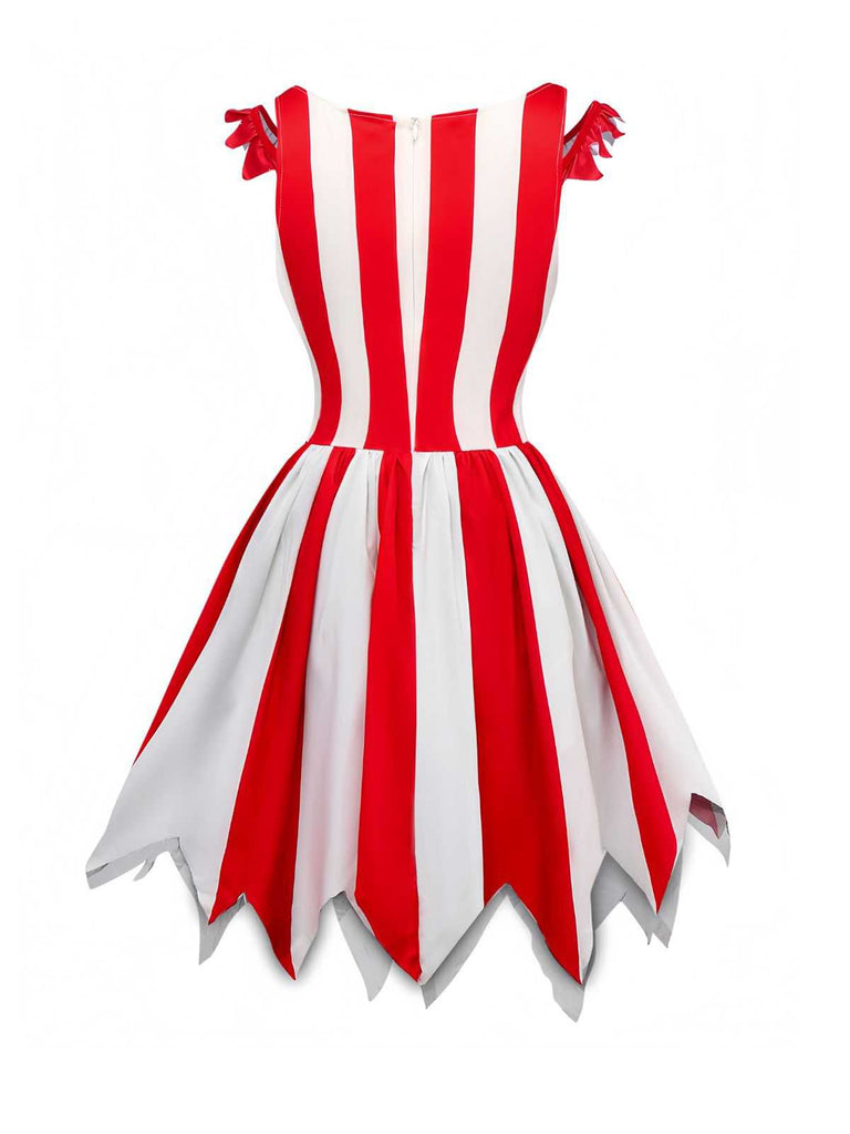 1960er Streifen Halloween Böser Clown Slip Kleid