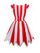 1960er Streifen Halloween Böser Clown Slip Kleid