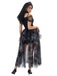 Schwarz 1970er Halloween Geisterbraut Tüll Kleid Set