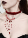 Rot Gothic Vampir Samt Choker Halskette
