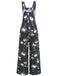 Grün 1940er Blumen Drucken Weitbeinig Jumpsuit