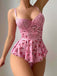 Rosa 1930er Slip Rosen Bogen Spitze Nachtwäsche
