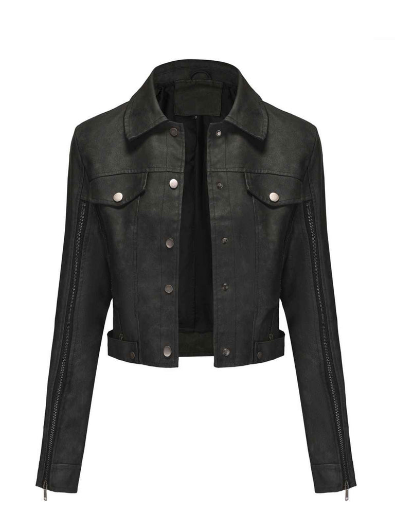 1960s Leder Multi-Zip Moto Jacke