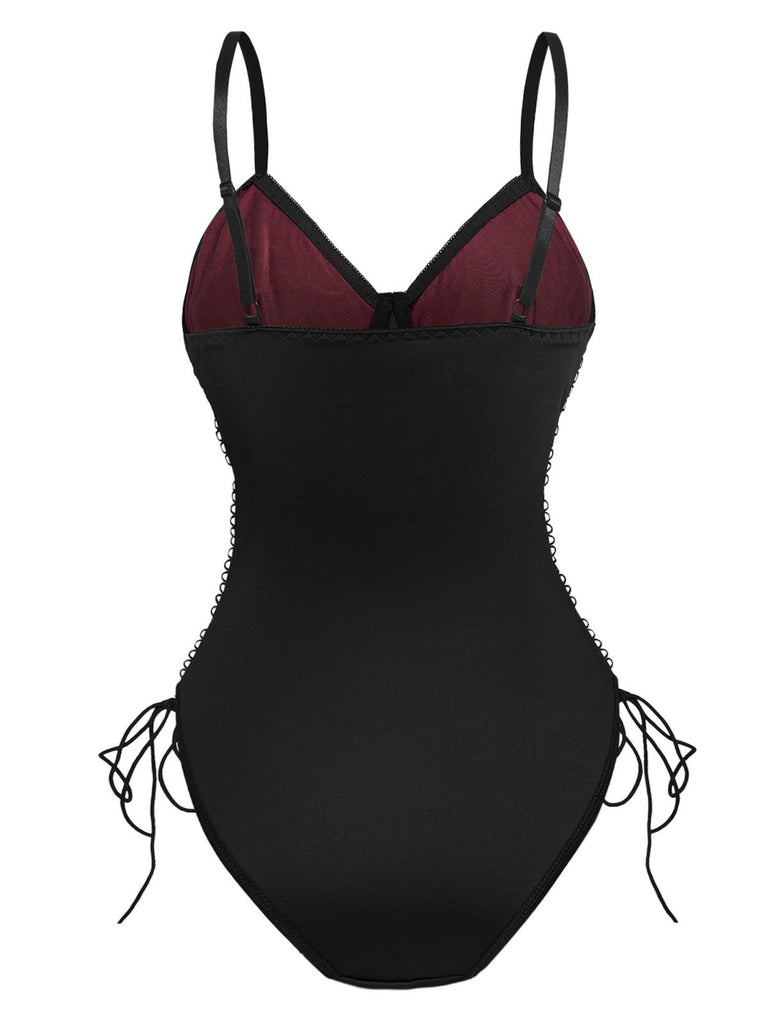 1970er Spitze Spinnennetz Punk Unterwäscheslip mit Bügel