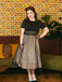 1950ER PATCHWORK KURZARM DOT SWING KLEID