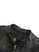 1940er Solide Nietenbesetzter Stehkragen Leder Jacke