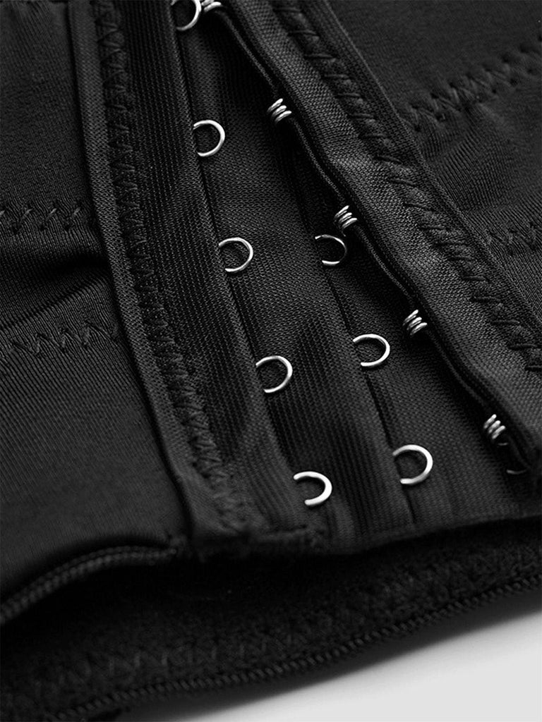 Schwarz 1970er Strassstein Spinnennetz Crop Top