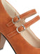 Orange Doppelschnalle Träger Mary Jane Heels Schuhe