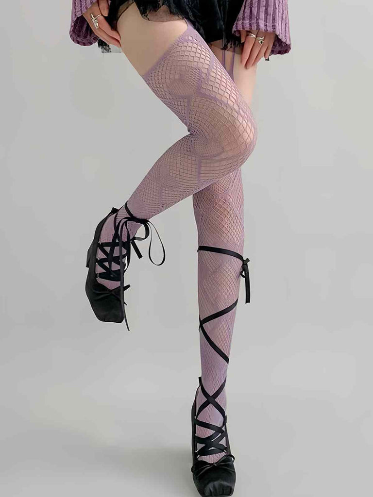 Herz Muster Oberschenkelhoch Netzstrümpfe