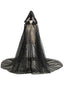 Halloween Gold Foil Hooded Lang Train Cape