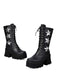 Vintage Steampunk Sternendruck Plattform Halbhohe Stiefel
