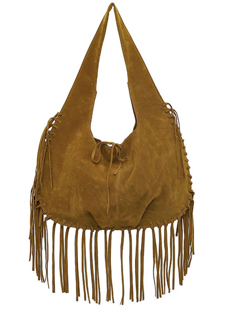 Boho Quaste Suede Hobo Umhängetasche