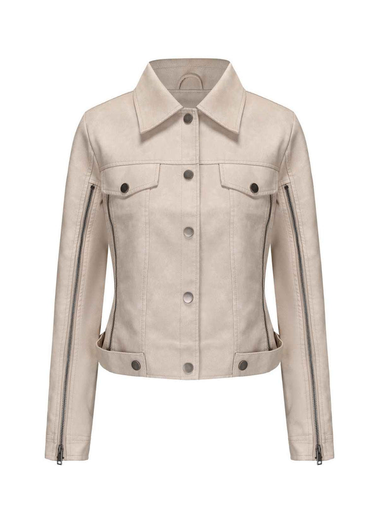 1960s Leder Multi-Zip Moto Jacke