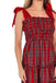 Rot 1940er Weihnachten Plaid Schnürung Kleid
