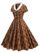 1950er Peter Pan Kragen Plaid Swing Kleid