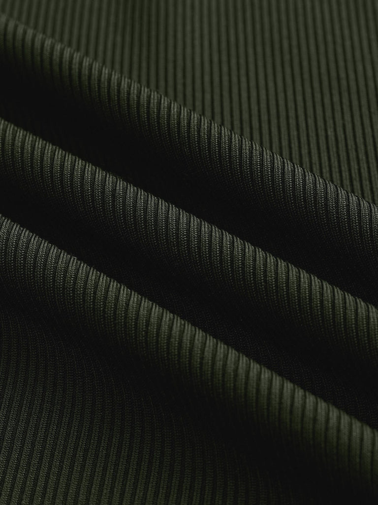 Olivgrün 1950er V-Ausschnitt Polka Dot Transparentärmel Jumpsuit
