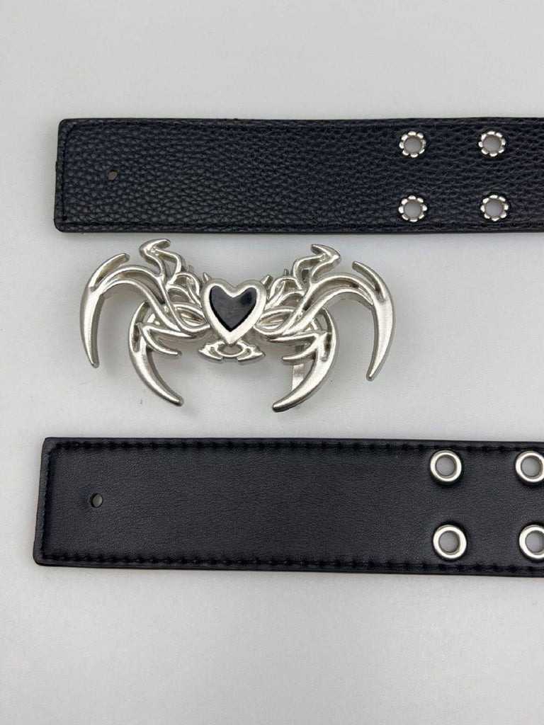 Vintage Herz Flügel-Ösenschnalle Punk Gürtel