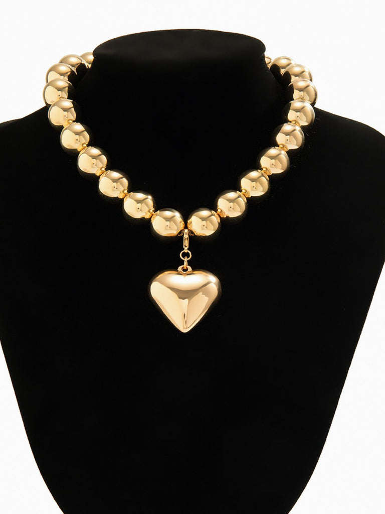 Vintage Perle Herz Anhänger Halskette