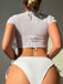1960er Tropische Strand Kordelzug Bikini Set & Transparent Top